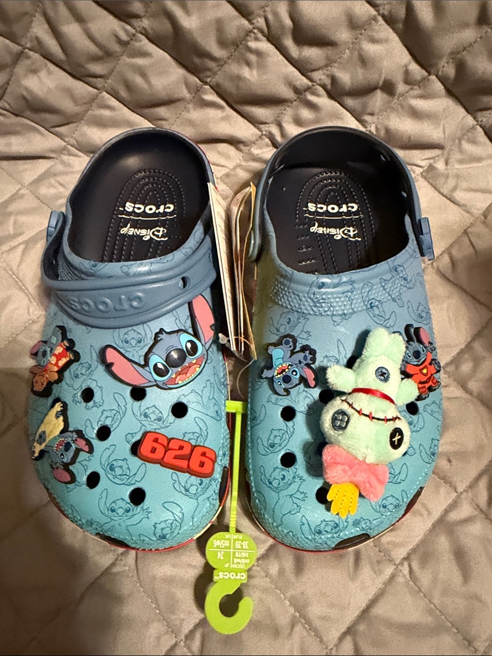 CROCS Light Blue Disney Stitch Women’s Clogs with Jibbitz Charms
